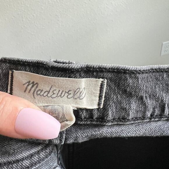 Madewell Mid Rise Perfect Vintage Straight Jean Women's 24 Black Distressed - Picture 6 of 9